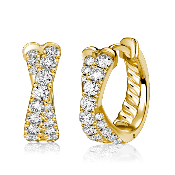 

Italo Pave Crossover Hoop Earrings In Sterling Silver, White