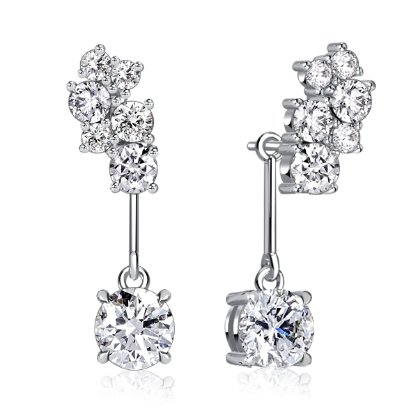 

Italo Cluster White Sapphire Earrings Drop Earrings For Women