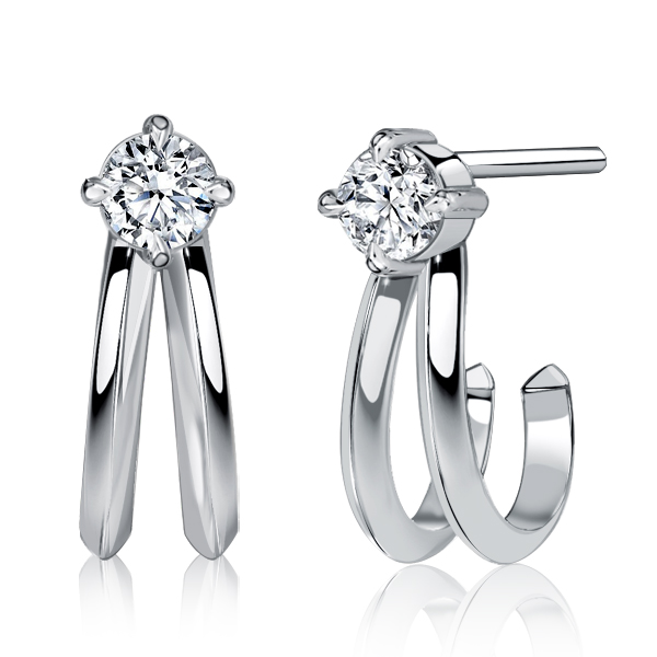 

Italo Split Claw White Sapphire Earrings For Women
