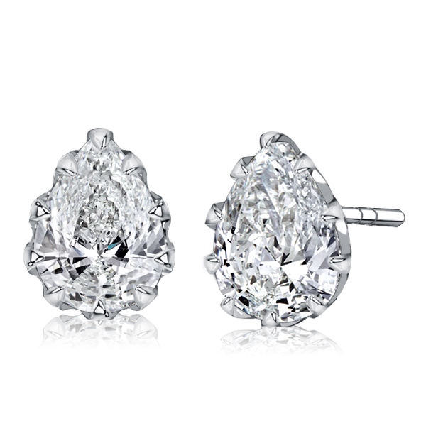 

Italo Multi Prong Single Stone Pear Cut Stud Earrings White Sapphire Earrings