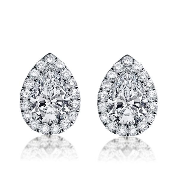 

Italo Halo Pear Created White Sapphire Stud Earrings