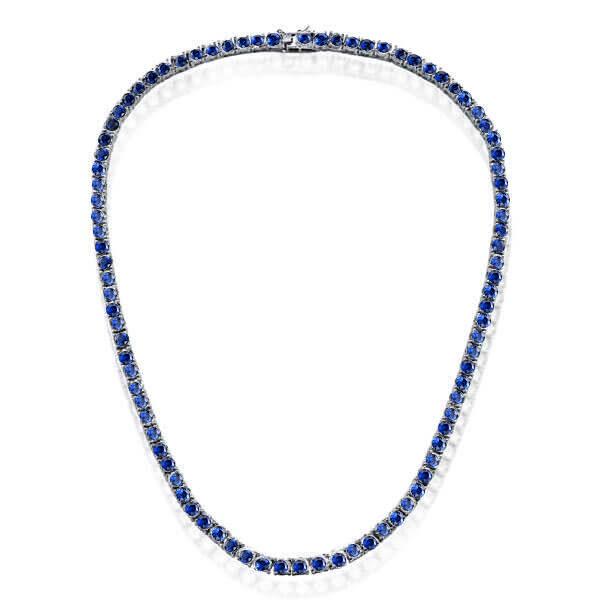 Suzy Levian Sterling Silver Sapphire and Diamond Accent Tennis Necklac –  SUZY LEVIAN NEW YORK