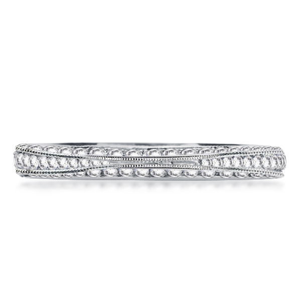 

Double Row Round Cut Wedding Band, White