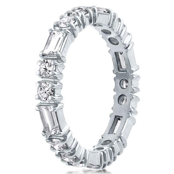 

Eternity Unique Round & Baguette Cut Wedding Band, White