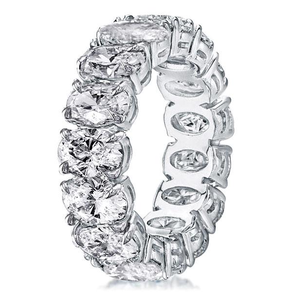 

Classic Split Prong Oval Eternity Wedding Band, White