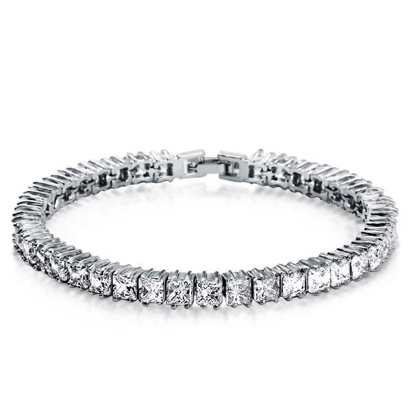 

Princess Cut Tennis Bracelet, White
