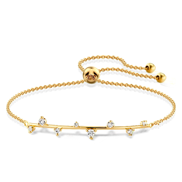 

Golden Scattered Round Cut Bracelet, White