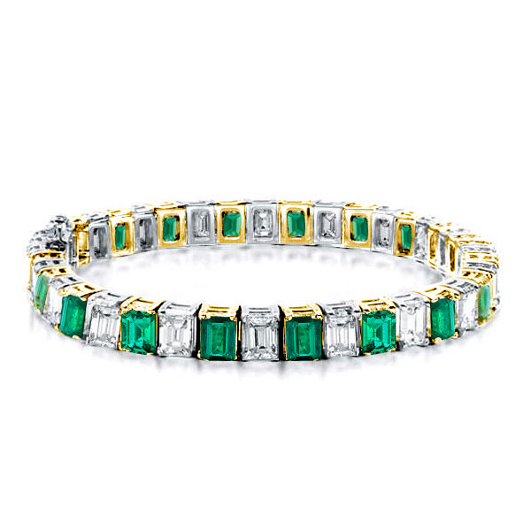 

Italo Emerald Cut Tennis Bracelet For Women Sterling Silver Bracelet, White