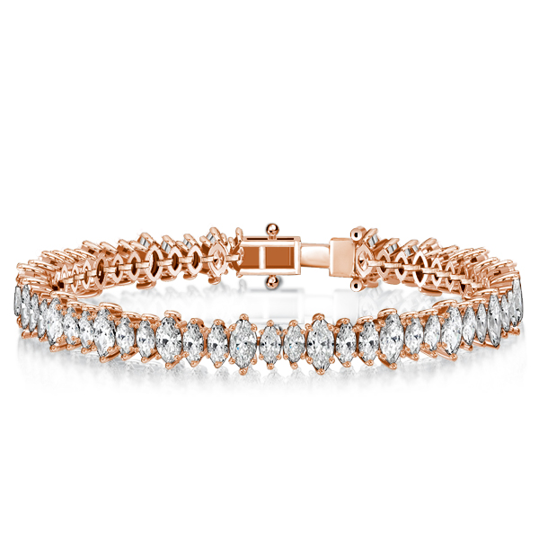 

Italo Rose Gold Marquise Cut White Sapphire Tennis Bracelet