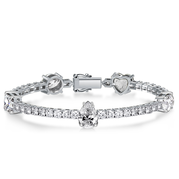 

Multi Cut Created White Sapphire Tennis Bracelet For Women