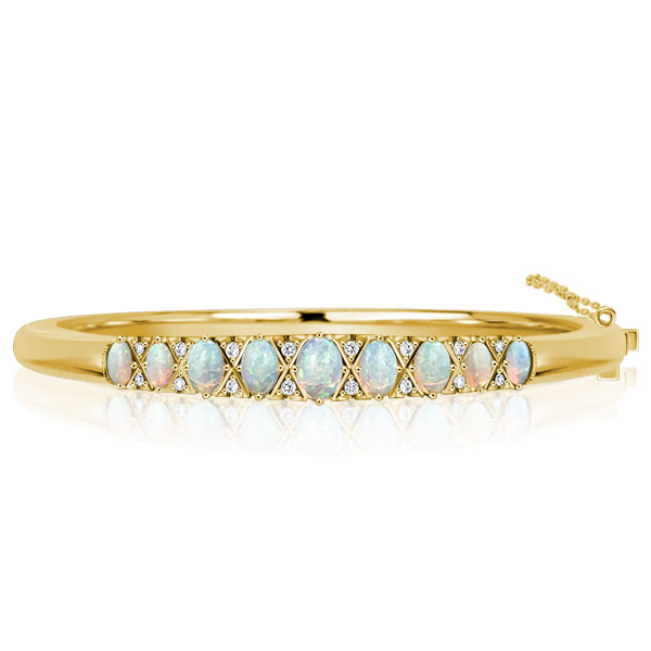 

Italo Opal Bangle Bracelet Opal Jewelry Vintage Bangle Bracelet, White