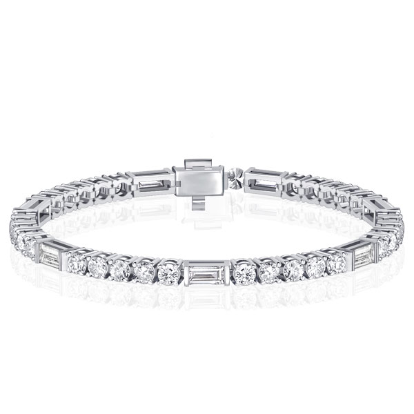 

Italo Art Deco White Sapphire Tennis Bracelet For Women