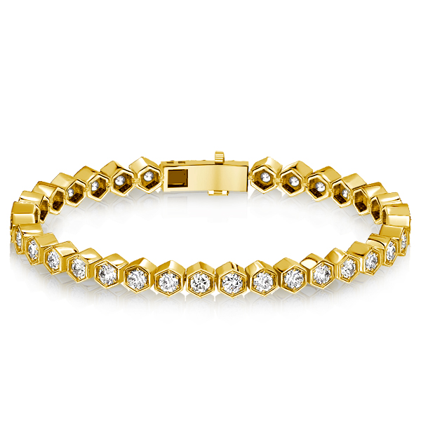 

Italo Round Cut Honeycomb Bracelet For Women, White