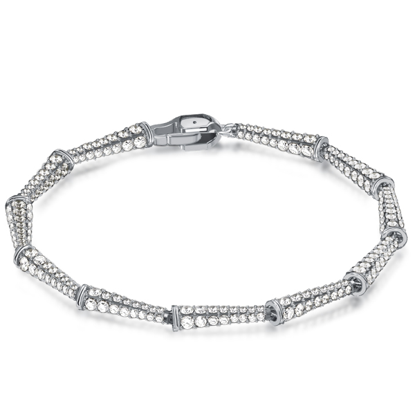 

Italo Pave Setting Lola Linked Bracelet In Sterling Silver, White