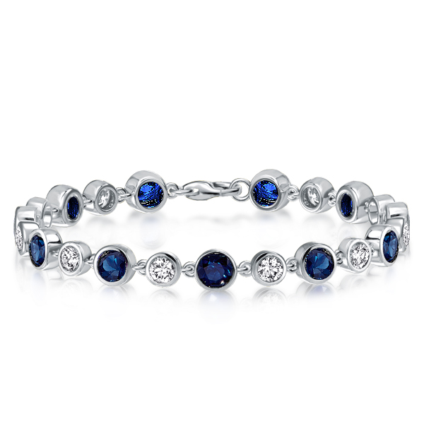 

Italo Alternating White & Blue Sapphire Tennis Bracelet