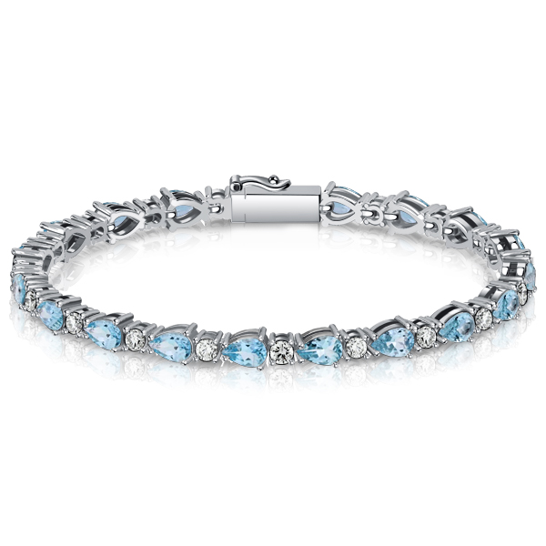 

Italo Aquamarine Pear Shaped Bracelets For Wedding, White