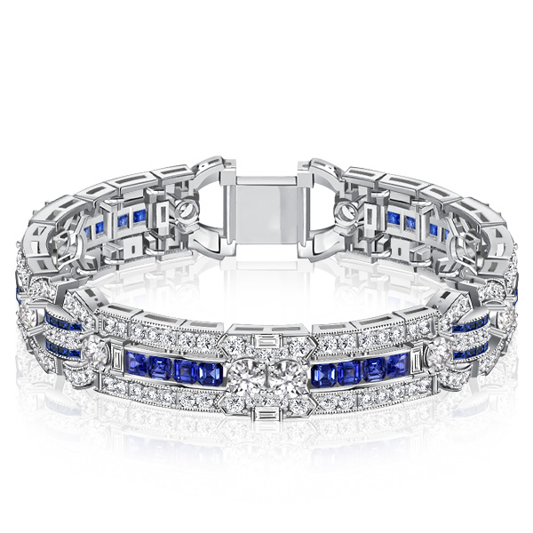 

Italo White & Blue Sapphire Vintage Bracelet For Women