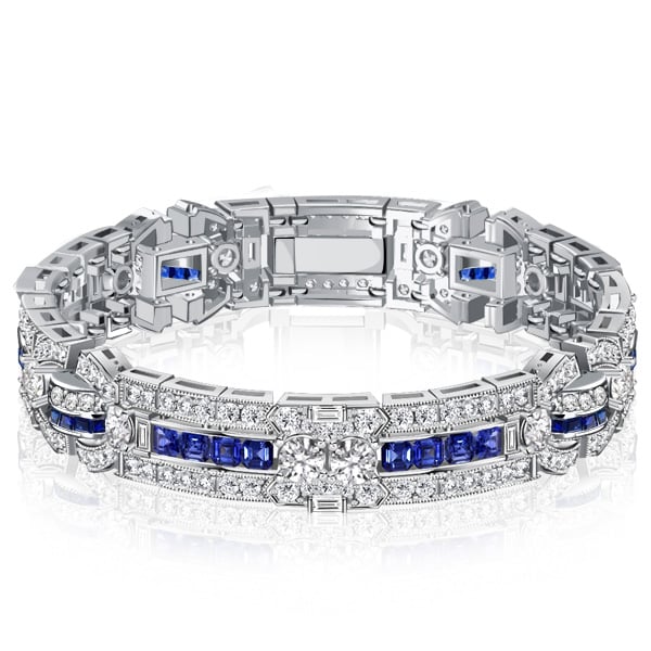 

Italo White & Blue Sapphire Vintage Bracelet For Women