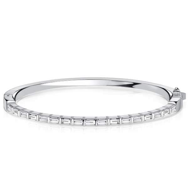 

Italo Baguette Bangle Bracelet Womens Dainty Bracelet, White