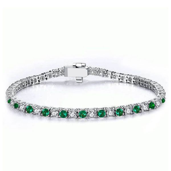 Italo Emerald Sapphire Tennis Bracelet Womens Dainty Bracelet