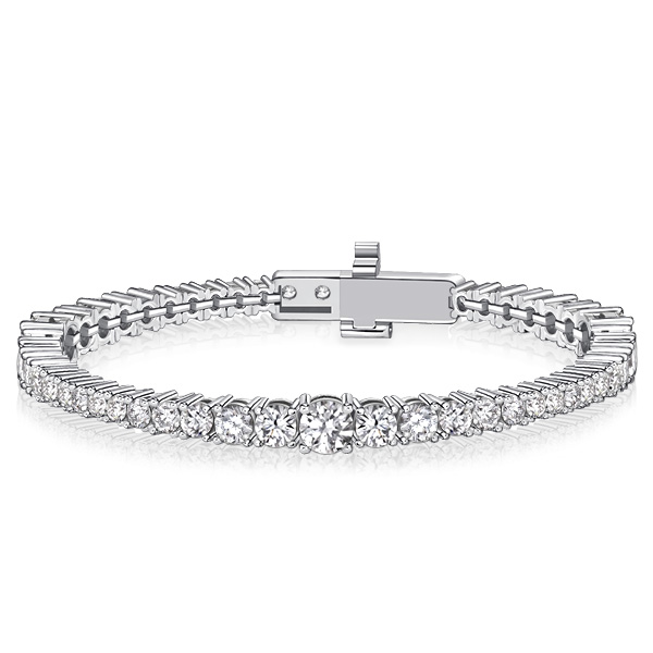 

Italo Wave Eternity Round Cut Tennis Bracelet For Women, White