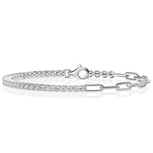 

Italo 2.2 MM Round Cut Tennis Link Braclet Tennis Bracelet, White