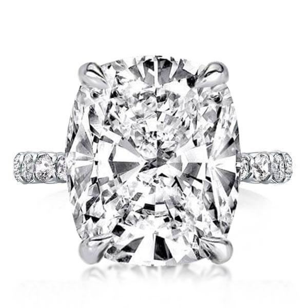 

Italo Cushion Cut Engagement Ring Affordable With Hidden Halo, White