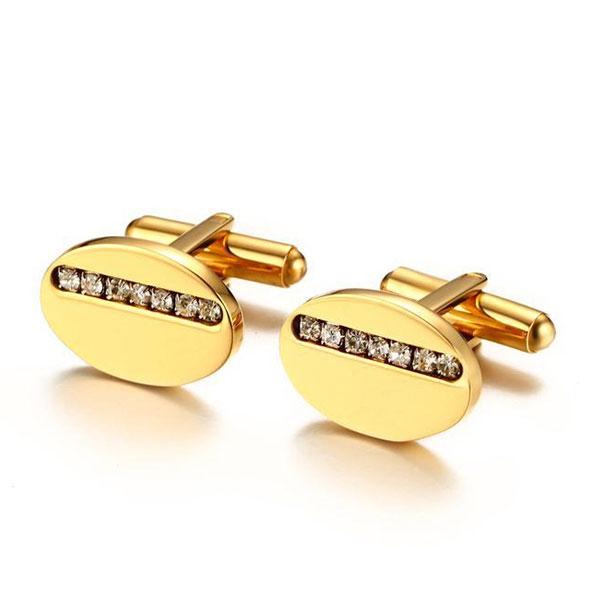 

Italo Golden Created White Sapphire Sterling Silver Cufflinks