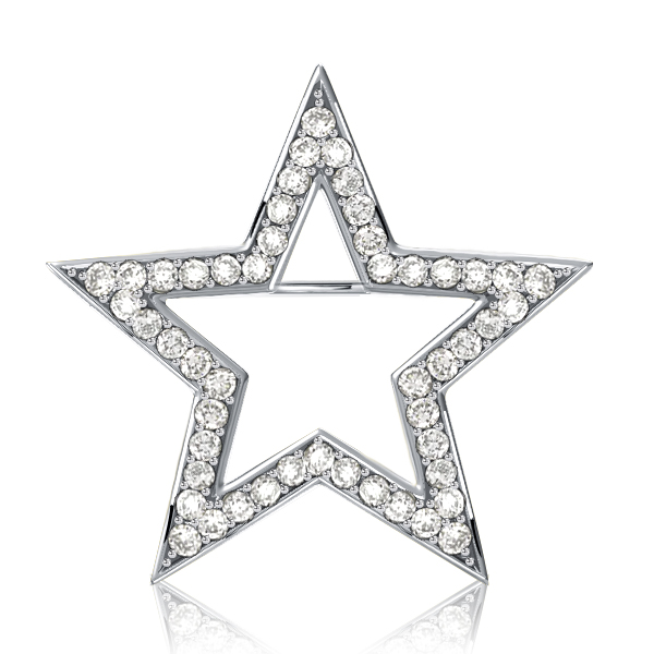 

Italo White Sapphire Star Brooch For Women Sliver Brooch