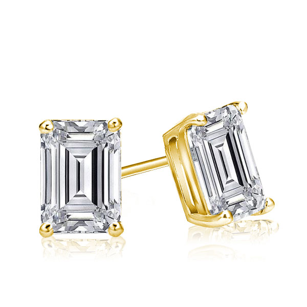 

Classic 4 Prong Emerald White Sapphire Stud Earrings