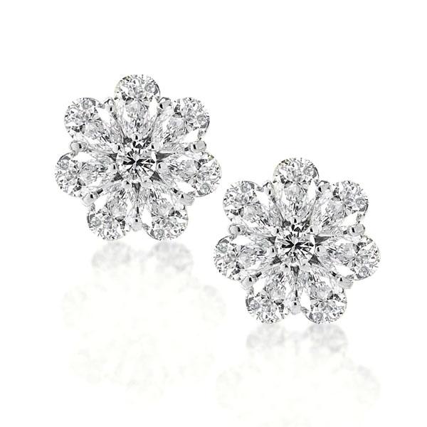 

Italo Halo Stud Earrings Sterling Silver Earrings For Women, White