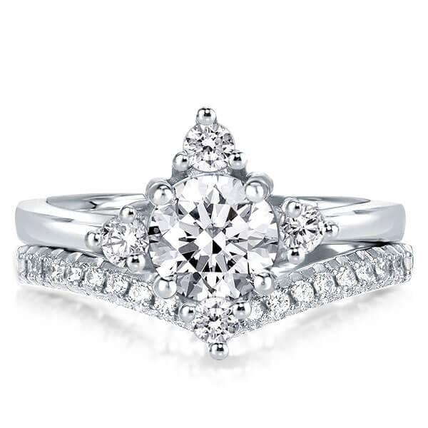 

Italo Classic Round Cut Wedding Jewelry Set, White