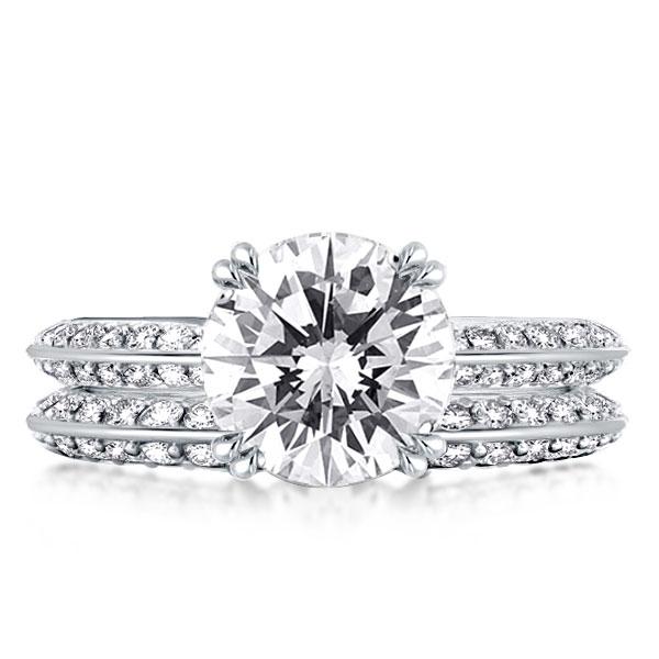 

Double Prong Round Cut Bridal Set, White