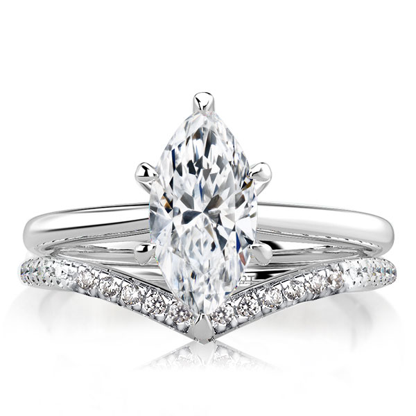 

Classic Marquise Cut Bridal Set, White