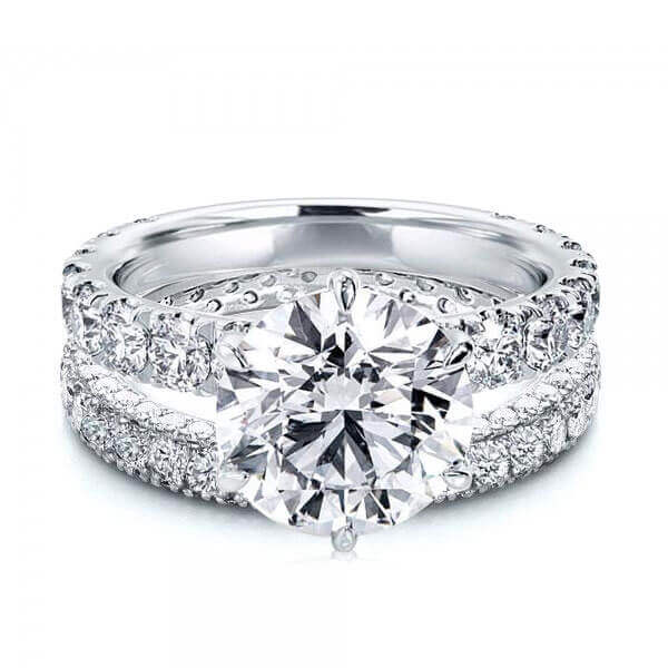

Classic Eternity Round Cut White Sapphire Bridal Set
