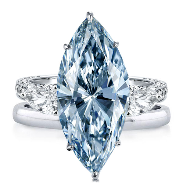 

Italo Blue Topaz Ring Marquise Cut Engagement Rings Sets, White