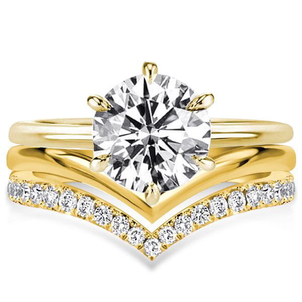 

Italo Hidden Halo Round Cut Engagement Rings Sets Bridal Set, White