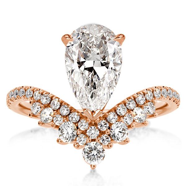 

Royal Crown Pear Rose Gold Engagement Ring (2.95CT. TW.), White
