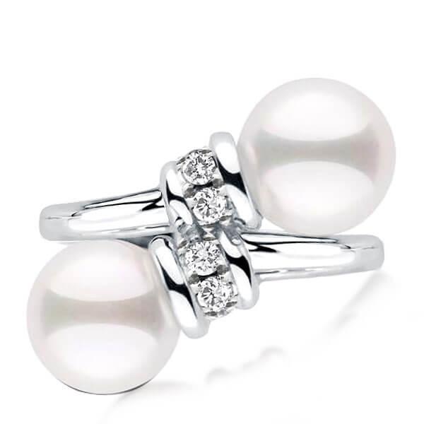 

Bypass Joint Design White Pearl Engagement Ring