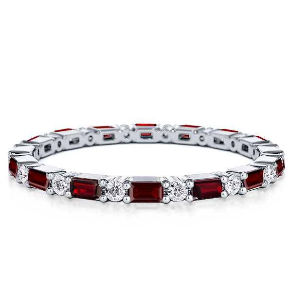 

Italo Eternity Wedding Band For Women Garnet Ring Affordable, White