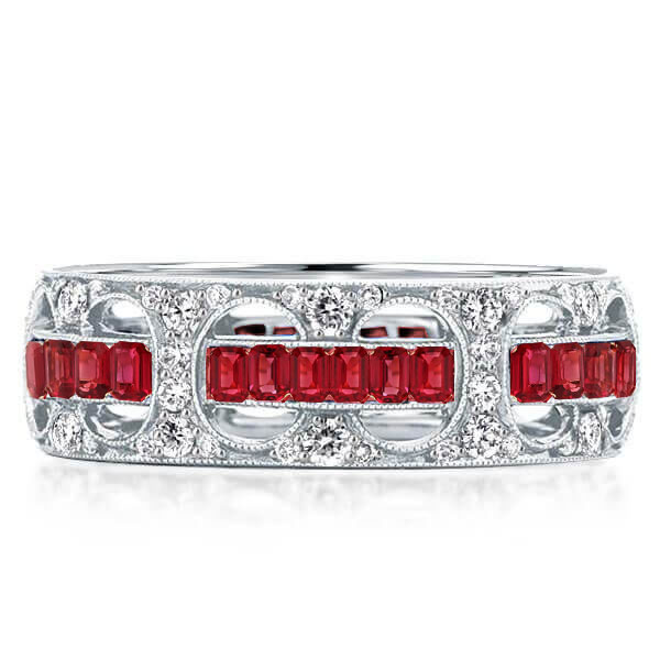 Milgrain Created Garnet Eternity Wedding Band(2.08 CT. TW.) от Italojewerly WW