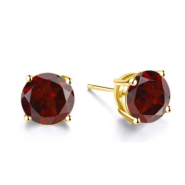 

Classic 4 Prong Created Garnet Stud Earrings, White