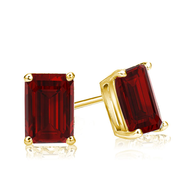 

Classic Emerald Created Garnet Stud Earrings, White