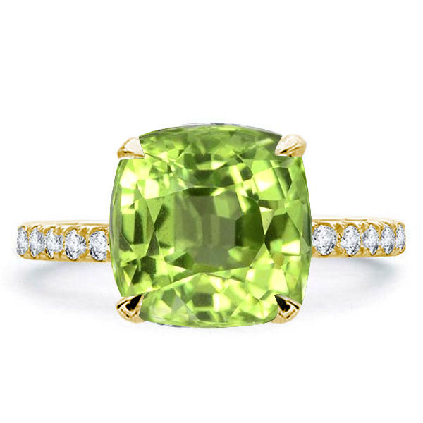 

Italo Peridot Ring Cushion Cut Engagement Ring Affordable, White