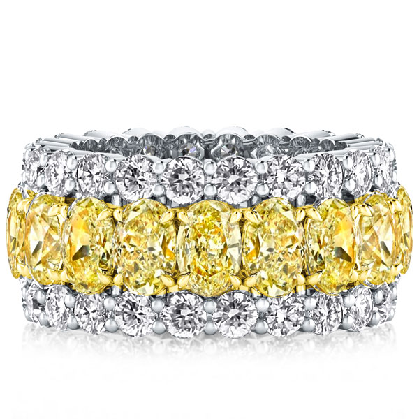 

Italo Eternity Wedding Band Yellow Sapphire Anniversary Band, White