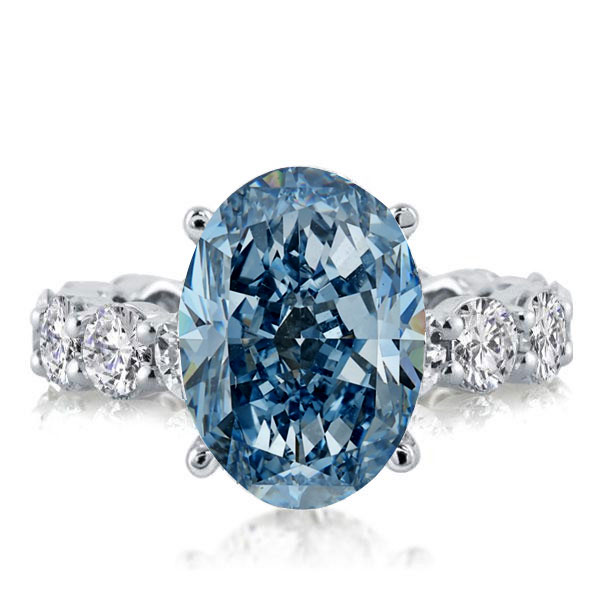 

Italo Oval Cut Blue Topaz Engagement Ring Promise Ring, White