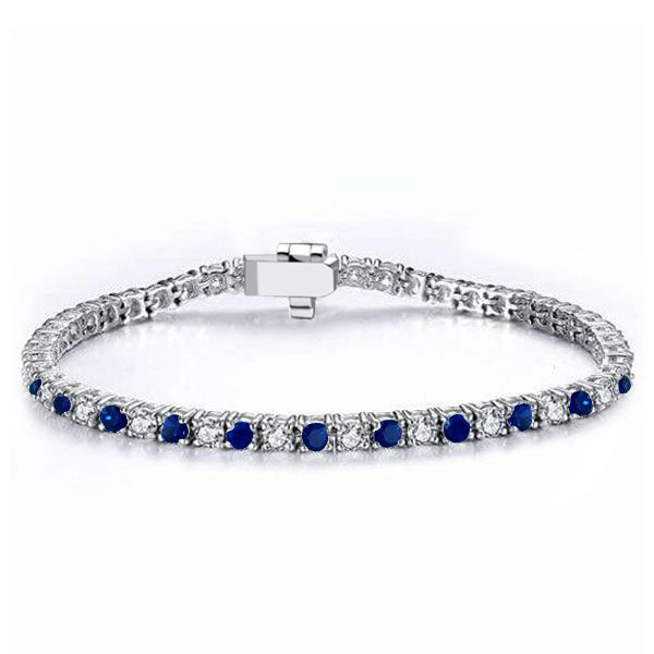 

Italo Blue & White Round Cut Classic Tennis Bracelet For Women