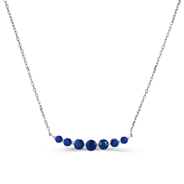 

Italo Dainty Blue Round Cut Pendant Necklace For Women, White