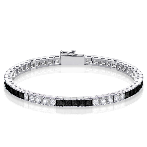 

Italo Black & White Princess Black Sapphrie Bracelet Fow Women