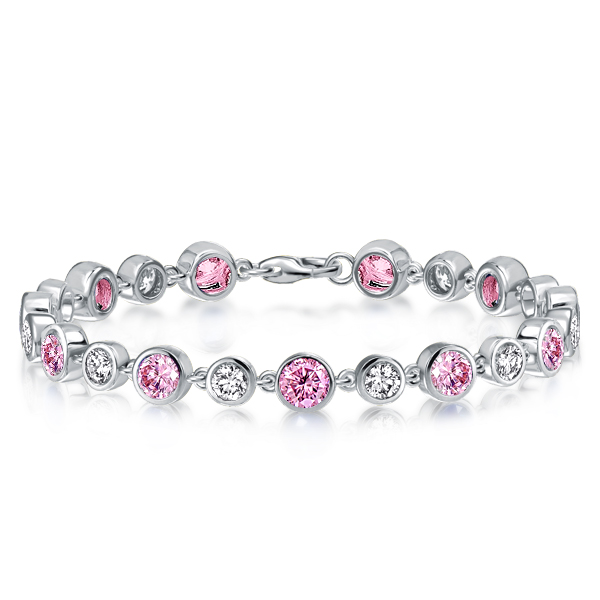 

Italo Alternating White & Pink Sapphire Tennis Bracelet